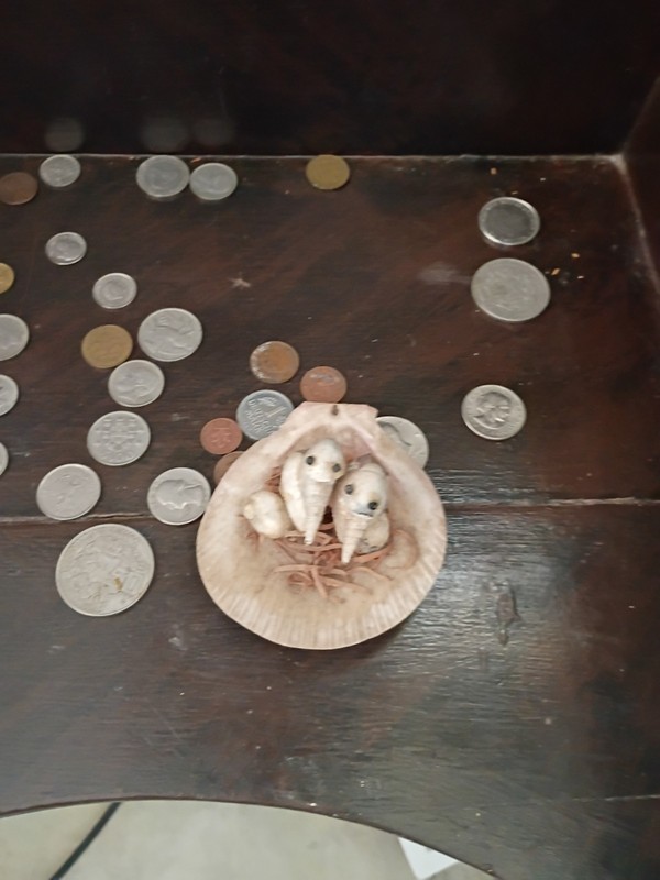 Folk Art Birds Made A Shell
