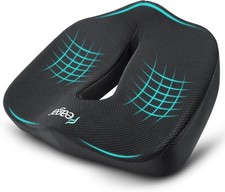 Feagar Orthopädisches Sitzkissen XXL Memory Foam Schwarz