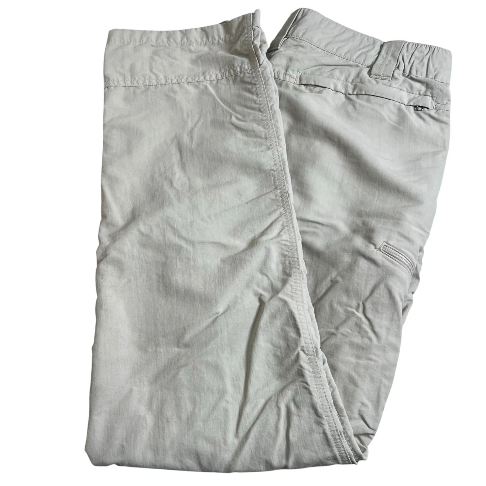 Orvis Mens 32X30 Beige Nylon Straight Leg Cargo Pants Hiking Outdoor