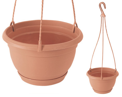 HÄNGEPRODUKTION TEICH, 27 cm runder Balkontopf mit Haken 4,5L