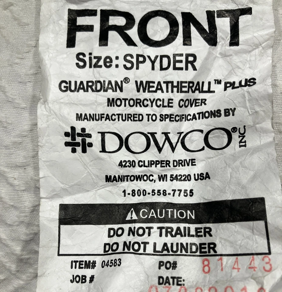 Dowco Guardian Weatherall Plus Motorcycle Cover Spyder 04583 Foto 3 de 4
