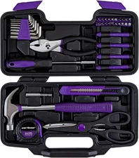 39-Piece Home Tool Set Kit, Essential Household Hand Tools with Plastic Storage 