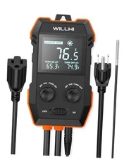 WH2408 Temperature Controller0A200W, Digital Thermostat Controlled Outlet 1