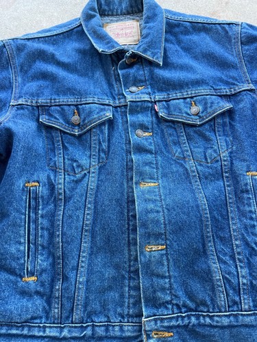 Vintage Levis Mens Blue Denim Blanket-Lined Trucker Denim Jacket Size 42 by Levi's, Size 42, $79.99 - Photo 3