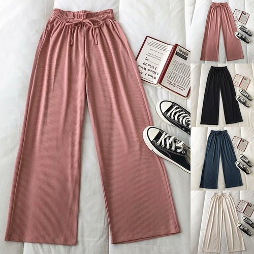 Pantalon large en soie de glace pour femme
