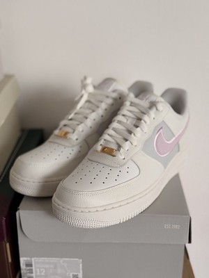 Nike Air Force 1 Low Top Sneaker Weiß/Grau/Rosa EU 44,5 US 12 DQ0826-100