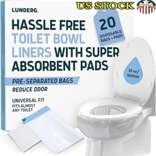Portable Toilet Bags W/ Super Absorbent Pads Travel Camping RV Emergency Use