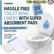 Portable Toilet Bags W/ Super Absorbent Pads Travel Camping RV & Emergency Use