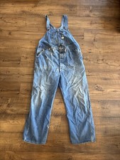 Vintage Big Mac Overalls Mens Extra Large Blue Denim Workwear Paint Stains READ