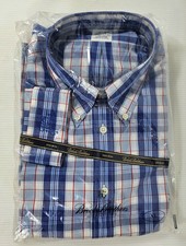 NEW Brooks Brothers Size XL Dress Shirt Striped Blue Red, Embroidered Golf Event