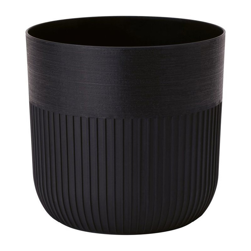 Pot de fleurs rond imperméable et résistant GARDEN ID Luca Grande 17L noir
