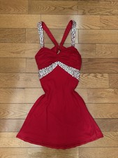 Alyce designs elegant red mini evening dress with gems size 2