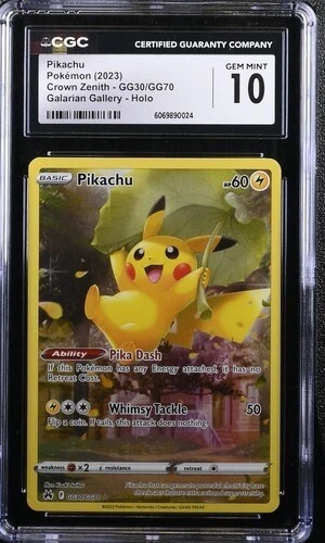 CGC 10 Pikachu GG30/GG70 Crown Zenith Galarian Gallery Pokemon 2023
