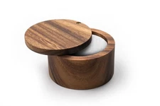 28221 Appalachian Salt Cellar, Acacia Wood, 4 x 4 x 2.5 inches, Brown