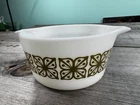 Vtg Pyrex 473 Green Square Verde Flower Cinderella Casserole Dish 1 Quart No Lid