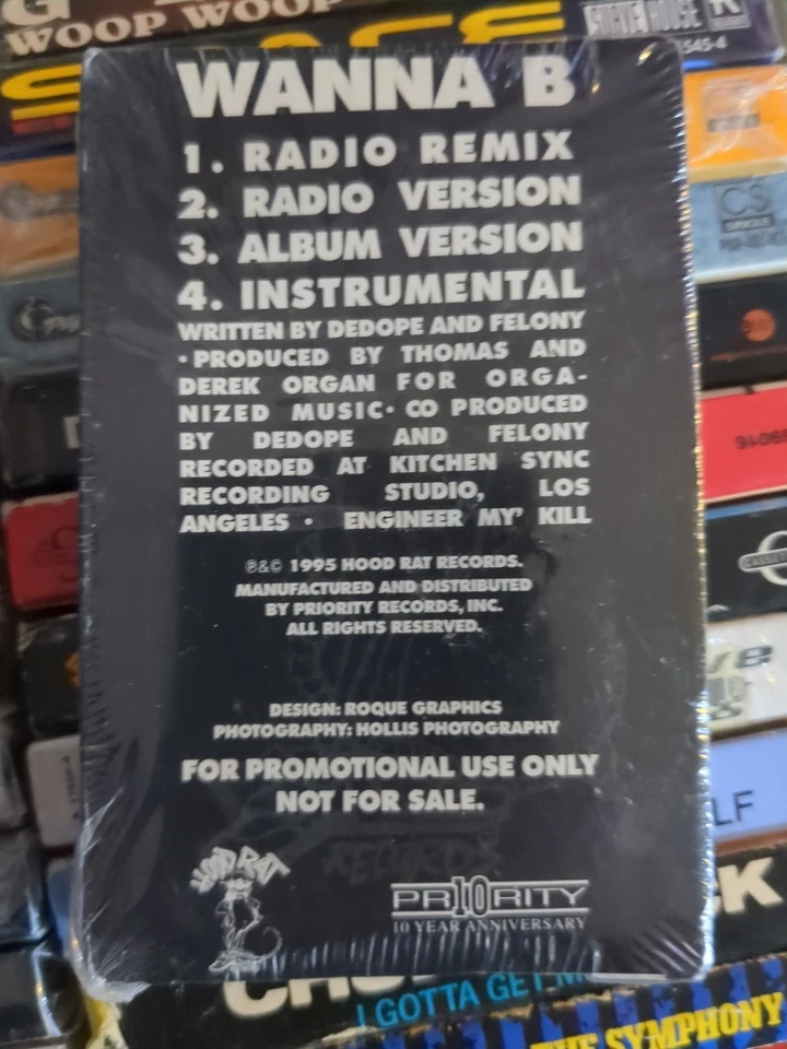 Watts Gangstas – Wanna B PROMO CASSETTE RAP HOOD RAT USA SEALED OOP - Image 2 of 2