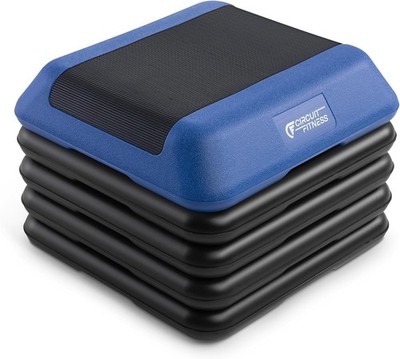 16 x 16 inches Adjustable Height Aerobic Step Platform with Adjustable Risers