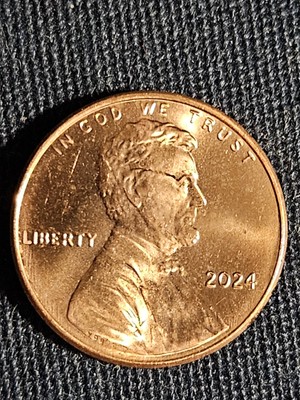 2024Penny Errors No Mint Mark, Die Cracks Head, (MS) Nice Coin