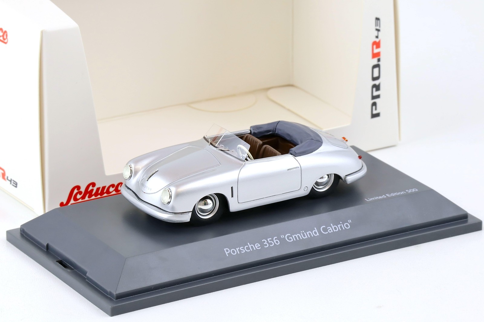 1:43 Schuco PRO.R43 Porsche 356 Gmünd Cabriolet Silver 450913100