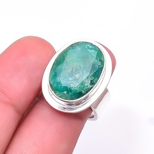Emerlad - Dyed Quartz Designer 925 Sterling Silver Handmade Ring S.7 R951042022