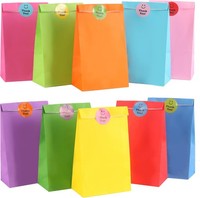 GeschenktüTen Kraftpapier Bunt 20 StüCk Mit Stickern FüR Hochzeit Geburtstag