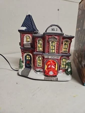 FG Square Firehouse Lighted Christmas Village, Just House