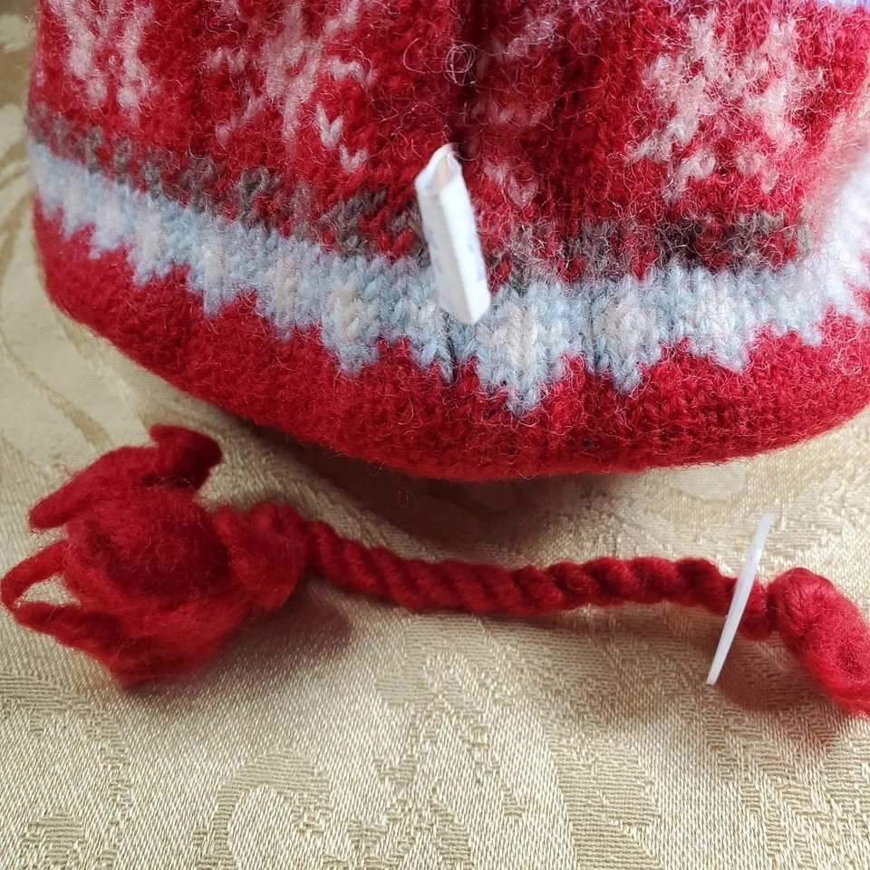 Chapéu de inverno vintage pele de tartaruga lã nórdica pom gorro forrado de lã adulto O/S - Imagem 4 de 4
