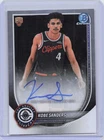 New Listing2025-26 Bowman #BCA-KS Kobe Sanders Chrome Autographs