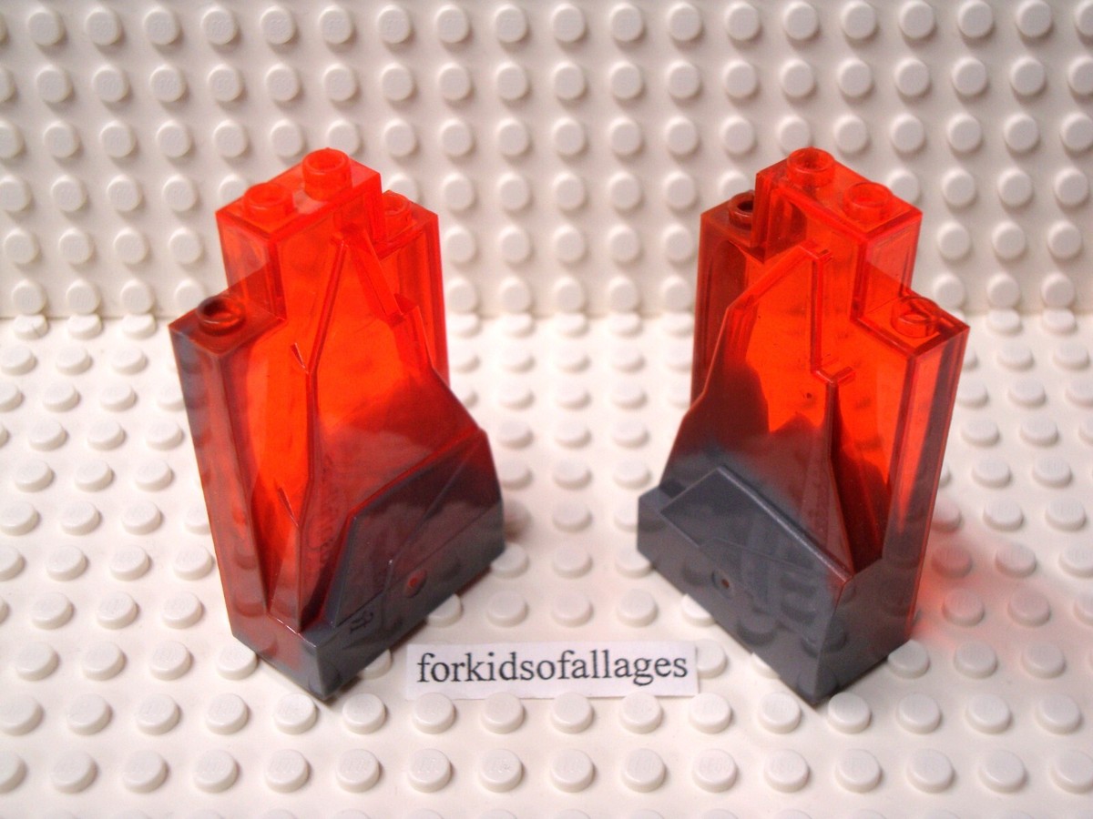 Lego 47847 Rock Panel 2x4x6 Marbled Trans Neon Orange 2 Fire/Lava