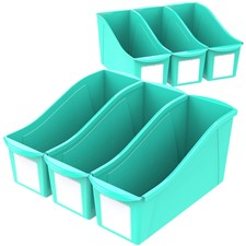 Storex Large Book Bin Interlocking Plastic Or...