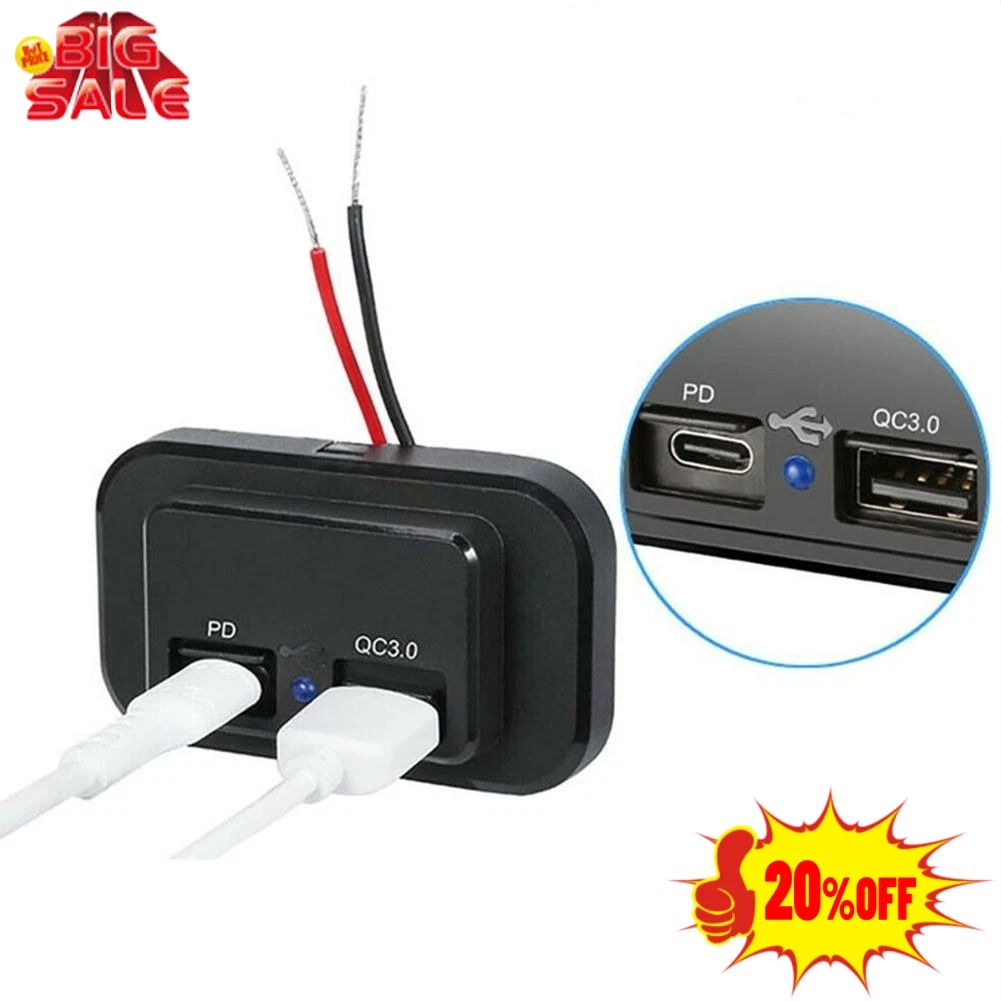 Car Charger GPS Charger Cable Fast Charging PD QC3.0 USB Car Charger 12V  Mini USB Power Cord Cable Dual Port