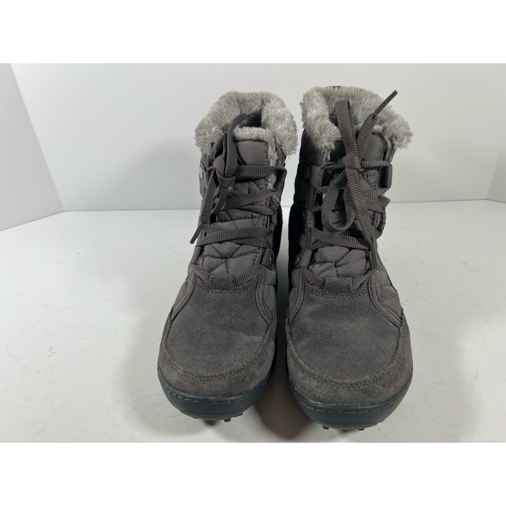 Columbia Womens Winter Boots Gray Suede Waterproof Ankle  display picture 1