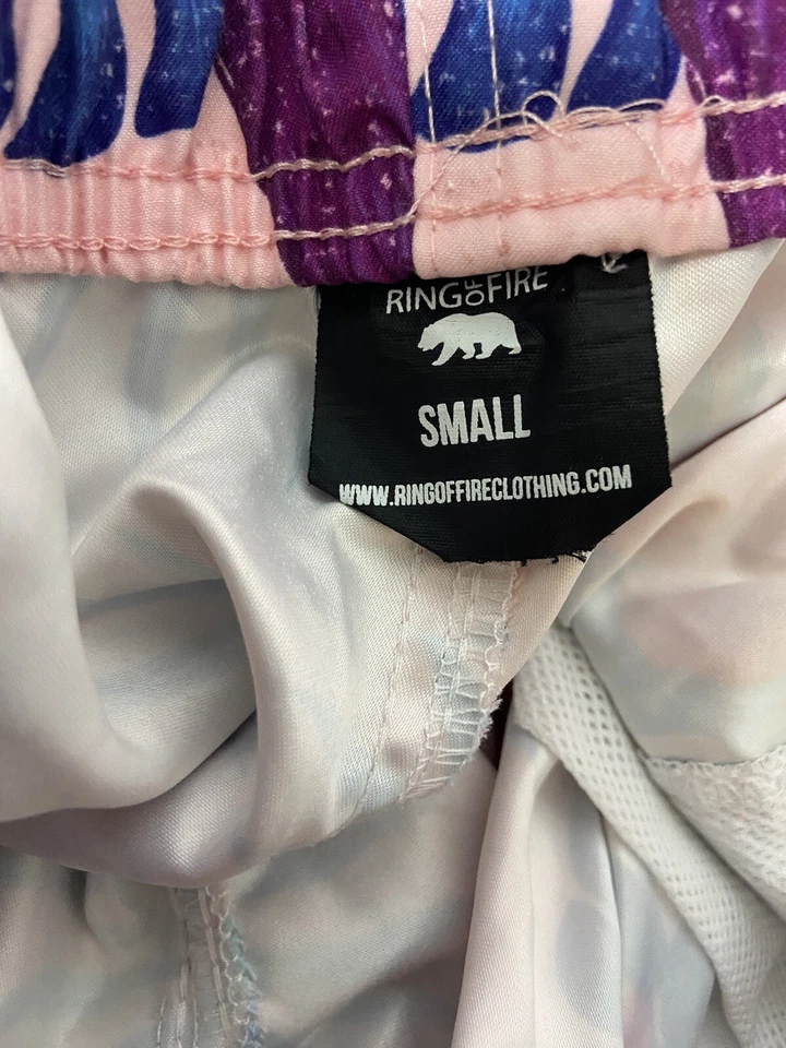 Pantalones Cortos de Baño Ring of Fire Para Hombre Pequeños Rosa Tropical Estampado de Loro Novedad Foto 3 de 4