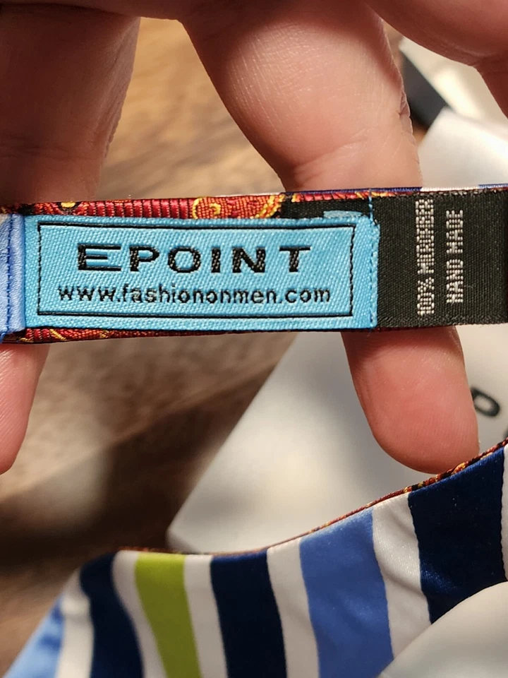 Nueva pajarita a rayas azul verde blanco para hombre Epoint Foto 3 de 3