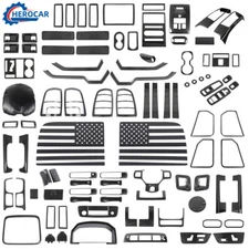 Carbon Fiber Interior Full Decor Cover Trim Bezel Kit For Dodge Ram 1500 2010-12