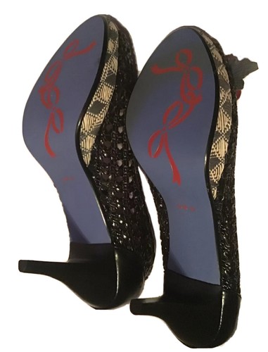 Poetic Licence London Prickly Pear Peep Toe Heels Black Floral US 10M EUR 41 - Picture 6 of 12