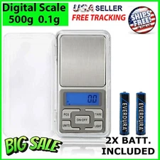 Portable Mini Digital Scale 500g-0.1g Jewelry Pocket Balance Weight Gram LCD