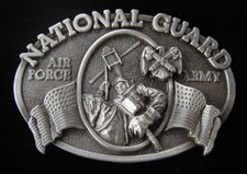 NATIONAL GUARD BELT BUCKLE VINTAGE 1982 DETAILED US MADE