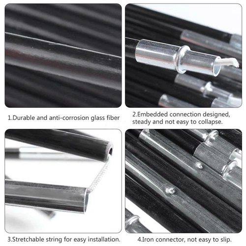 12 Stangen Zeltstangen Fiberglas Teleskopstangen Zeltgestänge 7mm mit Tasche DHL - Bild 7 von 12