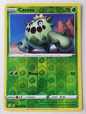 REVERSE HOLO Cacnea 004/072 NM - Shining Fates Pokemon Card $2 Flat Shipping