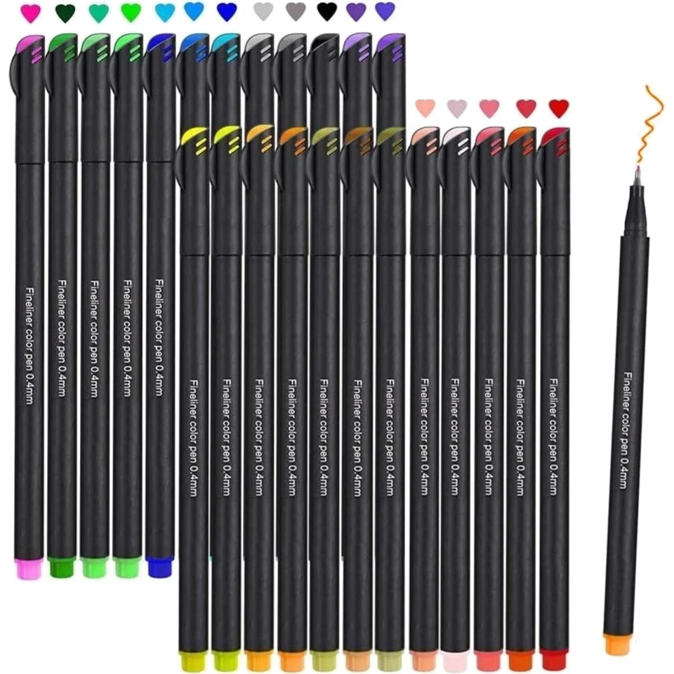 Fineliner Set 24 Farben Beupro 0.4mm Feine Filzstifte Zeichnen Schreiben Malen