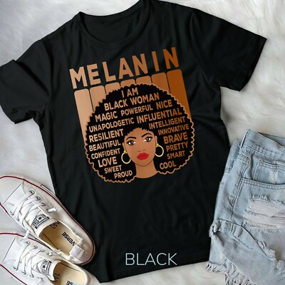 Melanin Pride Black Woman Afro American Black Girl Queens T-Shirt Unisex  T-shirt