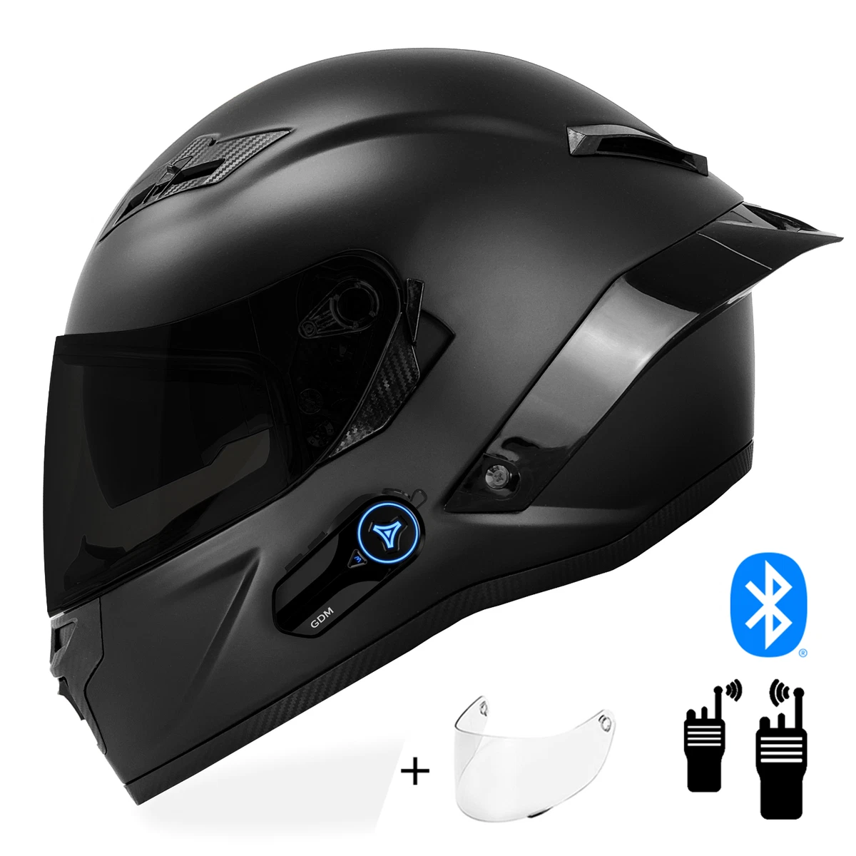 GDM Demon Full Face Motorcycle Helmet Intercom Bluetooth