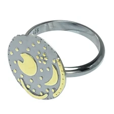 Sky Disc of Nebra Ring 925 Silver Plated Symbol Jewelry NEW