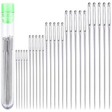 25Pcs Big Eye Stitching Needles Needles Handmade Needle Steel         E7H6 D2A1