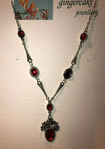 PEQUEÑOS PENDIENTES DE GOTA DE CRISTAL ROJO ESTILO VICTORIANO PLATA PL gancho 3 ROSAS REALES NL - Imagen 9 de 9