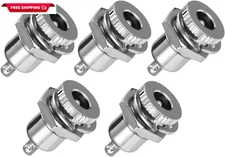 5-Pack DC-099 5.5 Mm X 2.1Mm 30V 10A DC Power Jack Socket,Threaded Female Panel