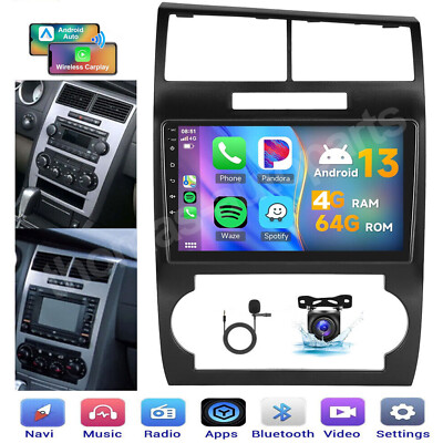 9'' Android13 Car Stereo Carplay Radio GPS 4+64G For Dodge Charger Magnum 2005-07