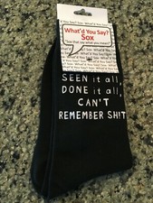 Fashion Novelty Funny Unisex Socks Men 6-12 Shoe Women 4-10 Can't Remember Sh t