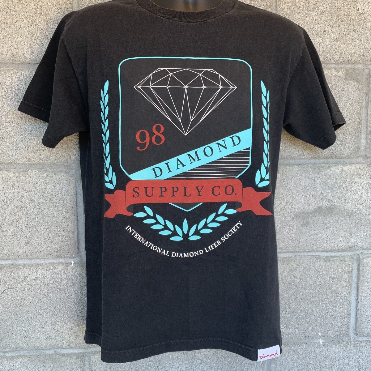 Black 98 Diamond Supply Shirt International Diamond Lifer
